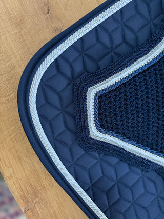 Kentucky saddle pad navy with 2 pipings